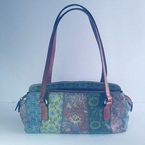 Boho Fossil patchwork leather handbag purse